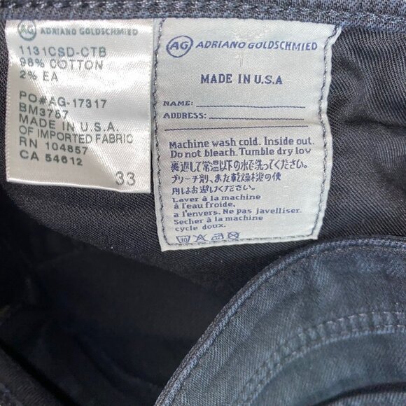 Adriano Goldschmied Men Size 33 Black Wash Matchbox Slim Straight - Picture 6 of 6